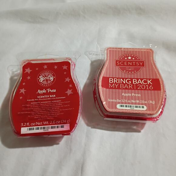 Scentsy Bar APPLE PRESS 3.2 oz Authentic(Set of 2) scented wax - Picture 1 of 5